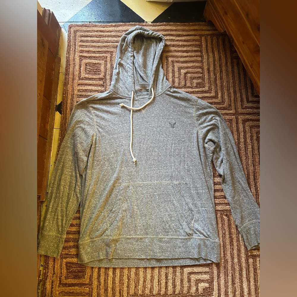 American Eagle Outfitters Heather Gray Hooded Pullover Size XL
